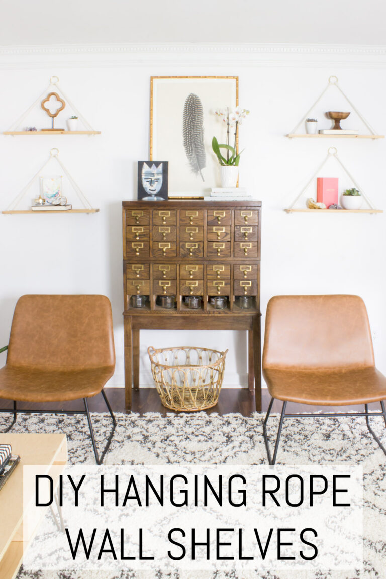 DIY Hanging Rope Wall Shelves (& How to Hang Them Level) Erin Spain