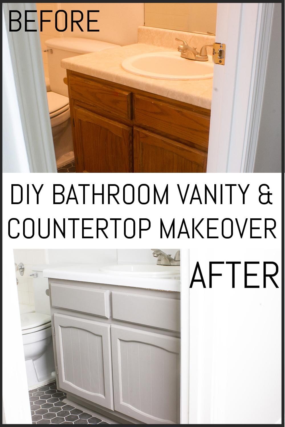 DIY Bathroom Vanity and Countertop Makeover Erin Spain