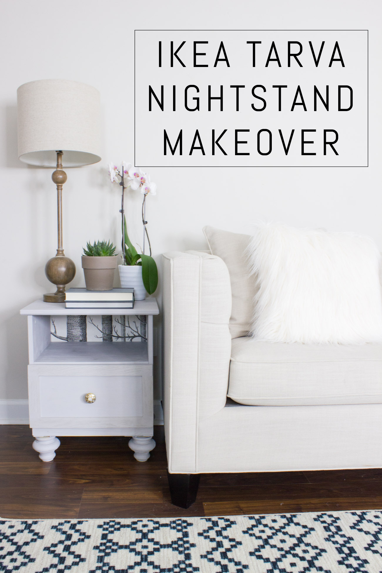 IKEA TARVA Nightstand Hack & Stenciled String Art Erin Spain