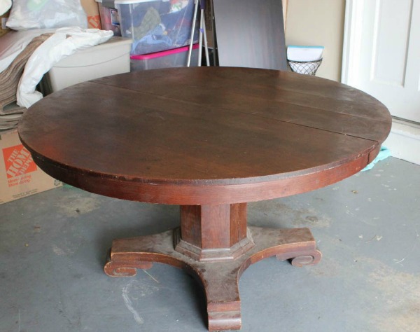 Antique Pedestal Table Makeover