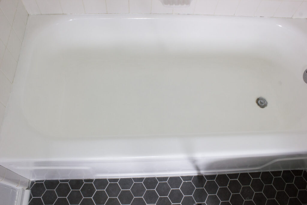 Refinished bath tub.