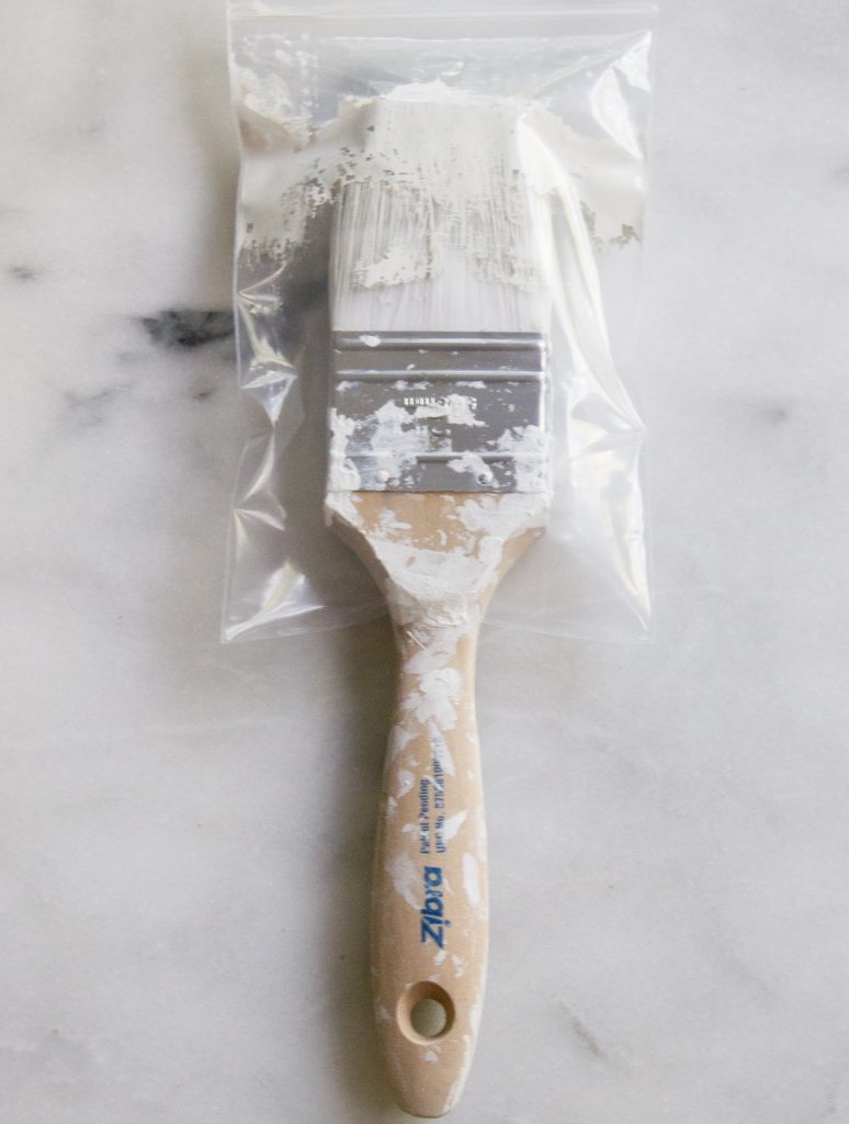Don't want to rinse your paintbrushes between uses? Stick them in a BrushBaggy! They come in custom sizes, are 100% recyclable, and are far less messy than regular plastic wrap.
