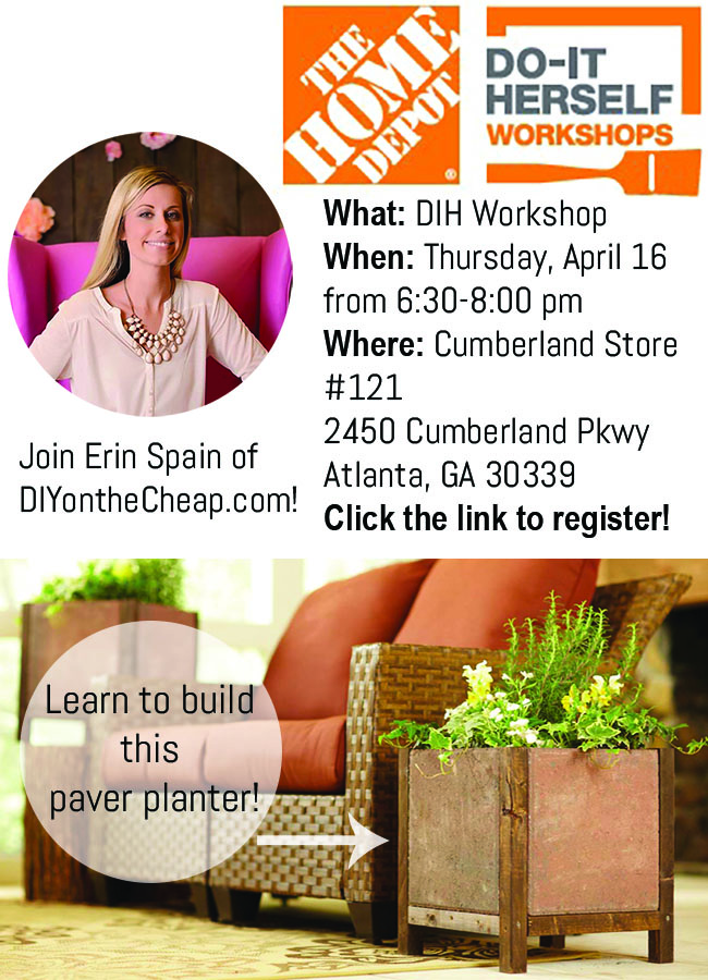 Register for The Home Depot DIH Workshop and learn how to make a paver planter! #DIHWorkshop