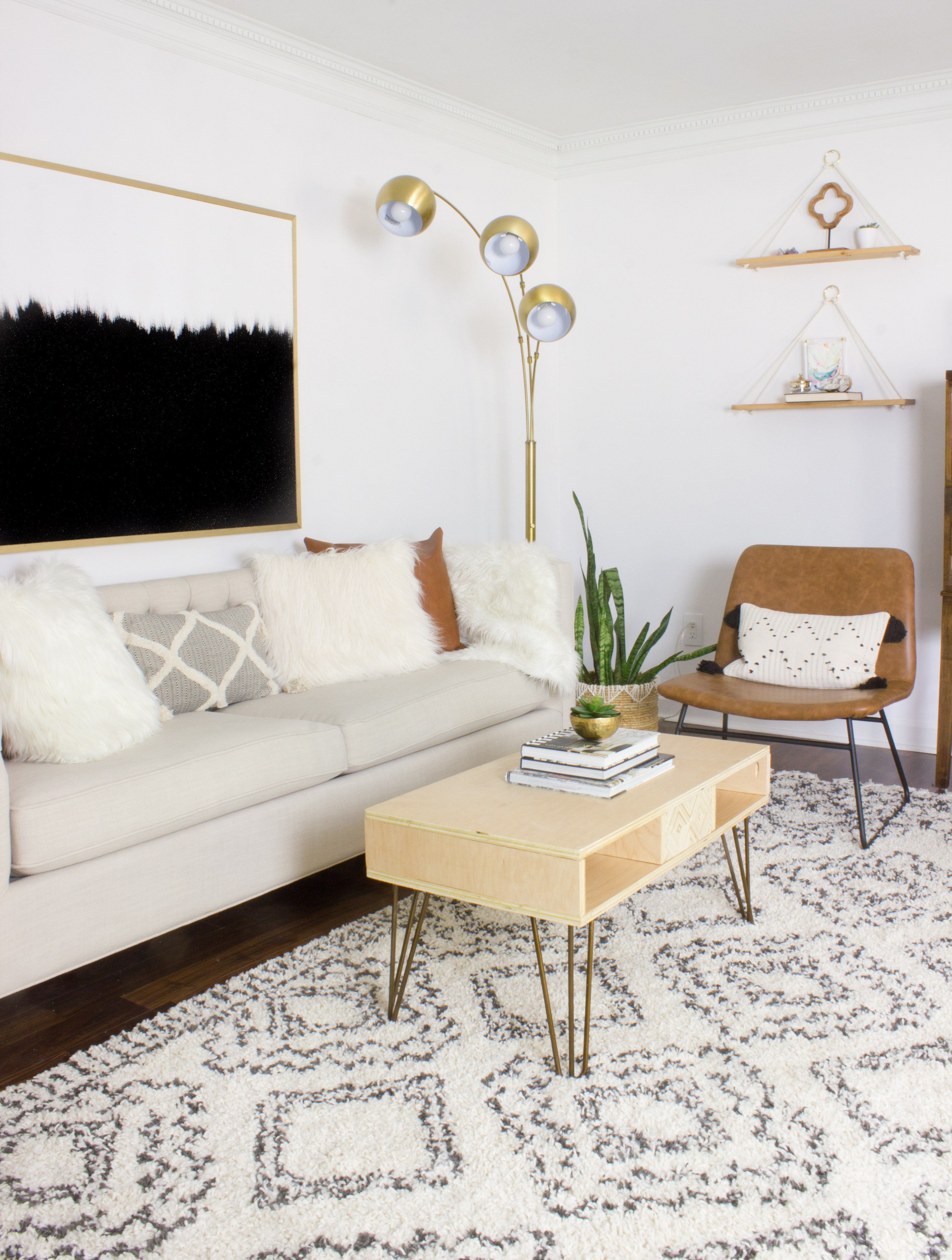 DIY Boho Living Room Home Office Makeover Erin Spain