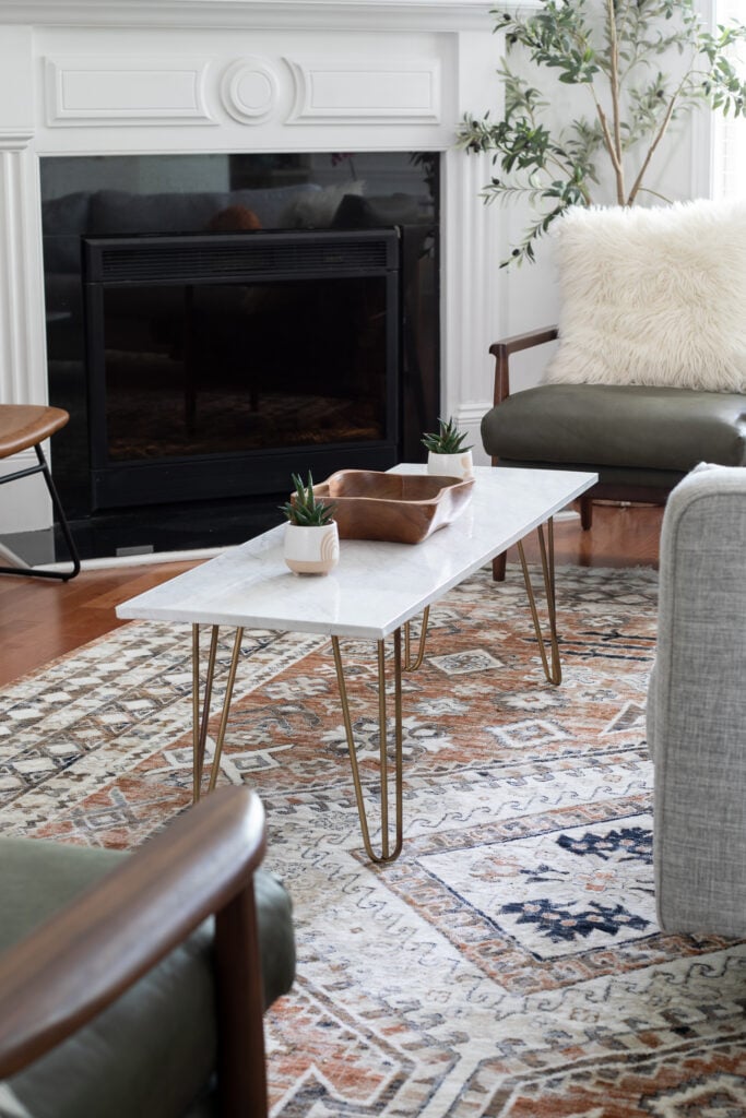 DIY faux marble coffee table