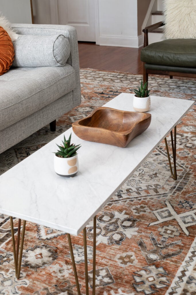 DIY faux marble coffee table