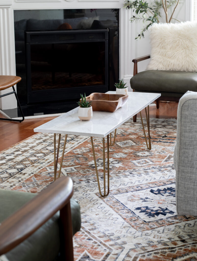 DIY faux marble coffee table