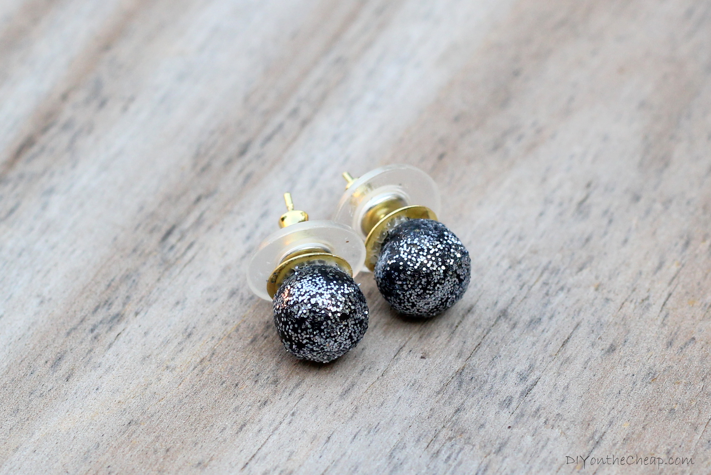 DIY Glitter Ball Earrings