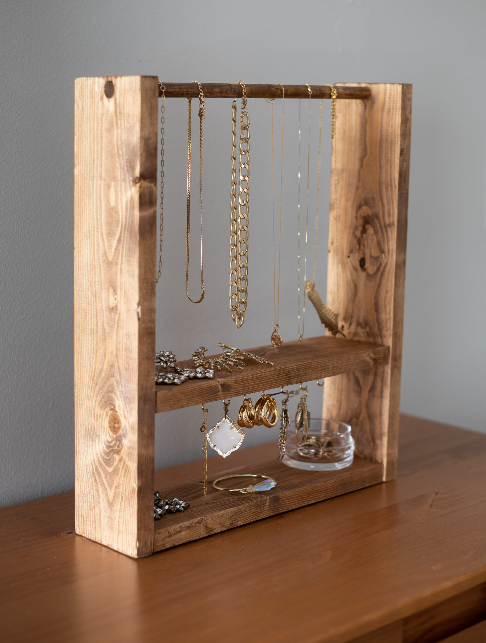 DIY Wooden Jewelry Stand - Erin Spain