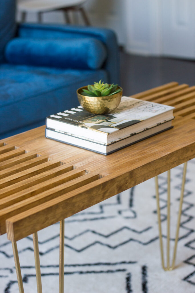 Diy Slatted Coffee Table With Hairpin, How To Make A Coffee Table With Hairpin Legs
