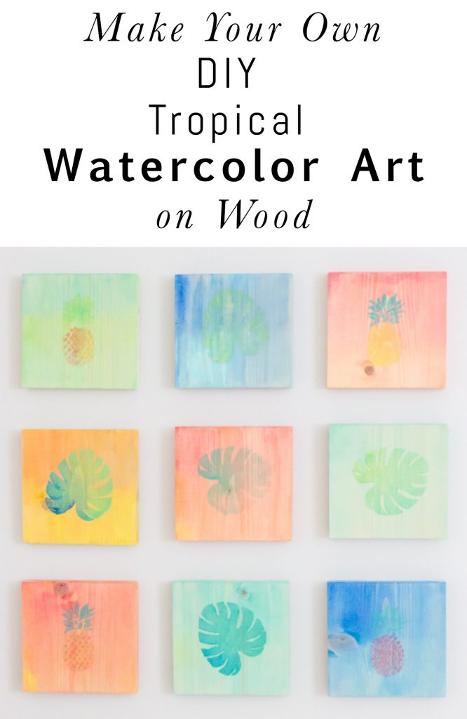 See how to turn basic wooden squares into DIY tropical watercolor art with Martha Stewart Watercolor Crafts® Paint!
