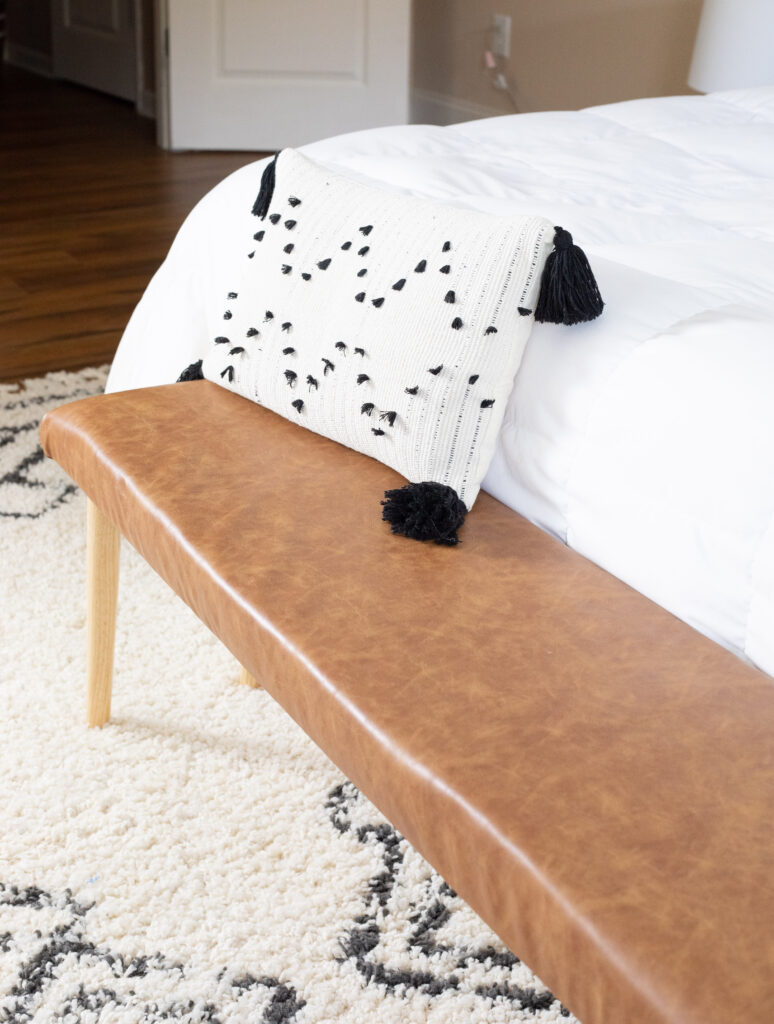 DIY upholstered faux leather bench