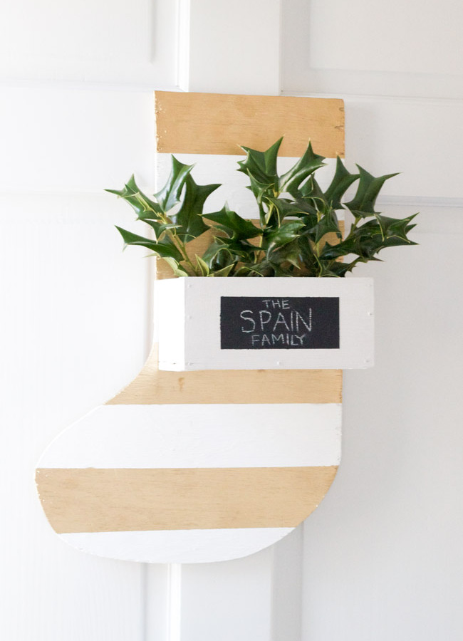 Make your own DIY Wooden Stocking Hanger!