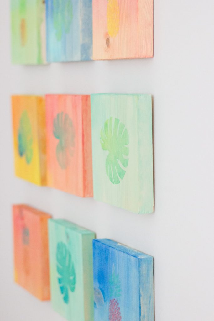 See how to turn basic wooden squares into DIY tropical watercolor art with Martha Stewart Watercolor Crafts® Paint!
