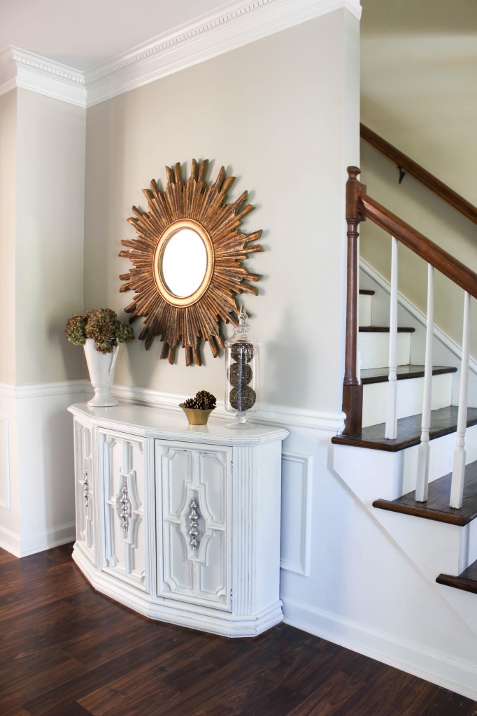 Entryway including a console table makeover.