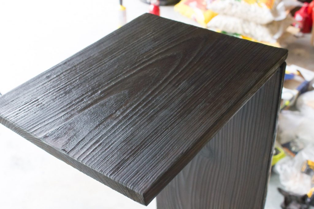 Learn how to make this ebonized-looking charred wood arm rest side table using a Japanese shou sugi ban technique with a Bernzomatic torch!