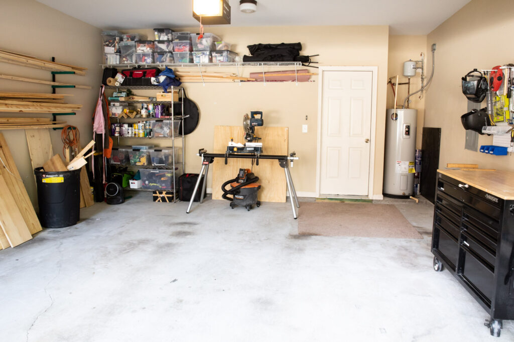Organized garage workshop