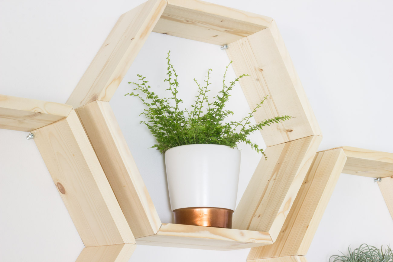 Easy DIY Hexagon Shelves Erin Spain
