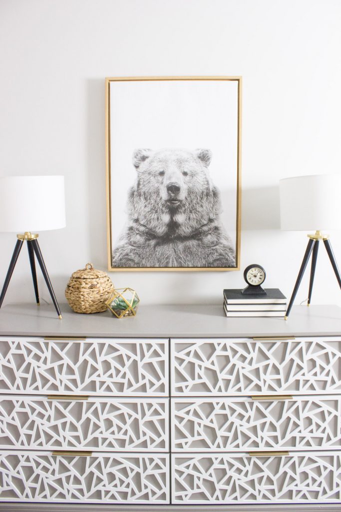 Check out this awesome IKEA TARVA hack! Loving the overlays and hardware.