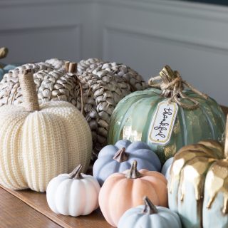 Check out this dining room fall decor with items from the Kirkland's Harvest Collection!