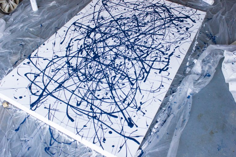 LargeScale Abstract Art on a DIY Drop Cloth Canvas Erin Spain