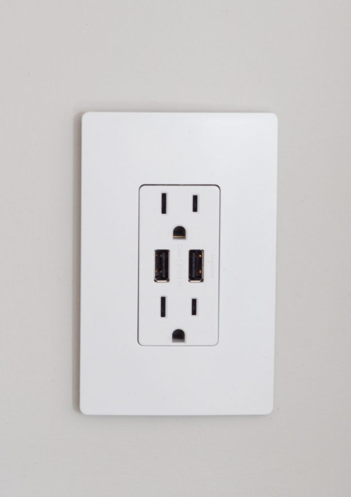 Simple upgrades make a big difference! Upgrade your outlets and light switches with the radiant collection from Legrand! I especially love their USB charger option.