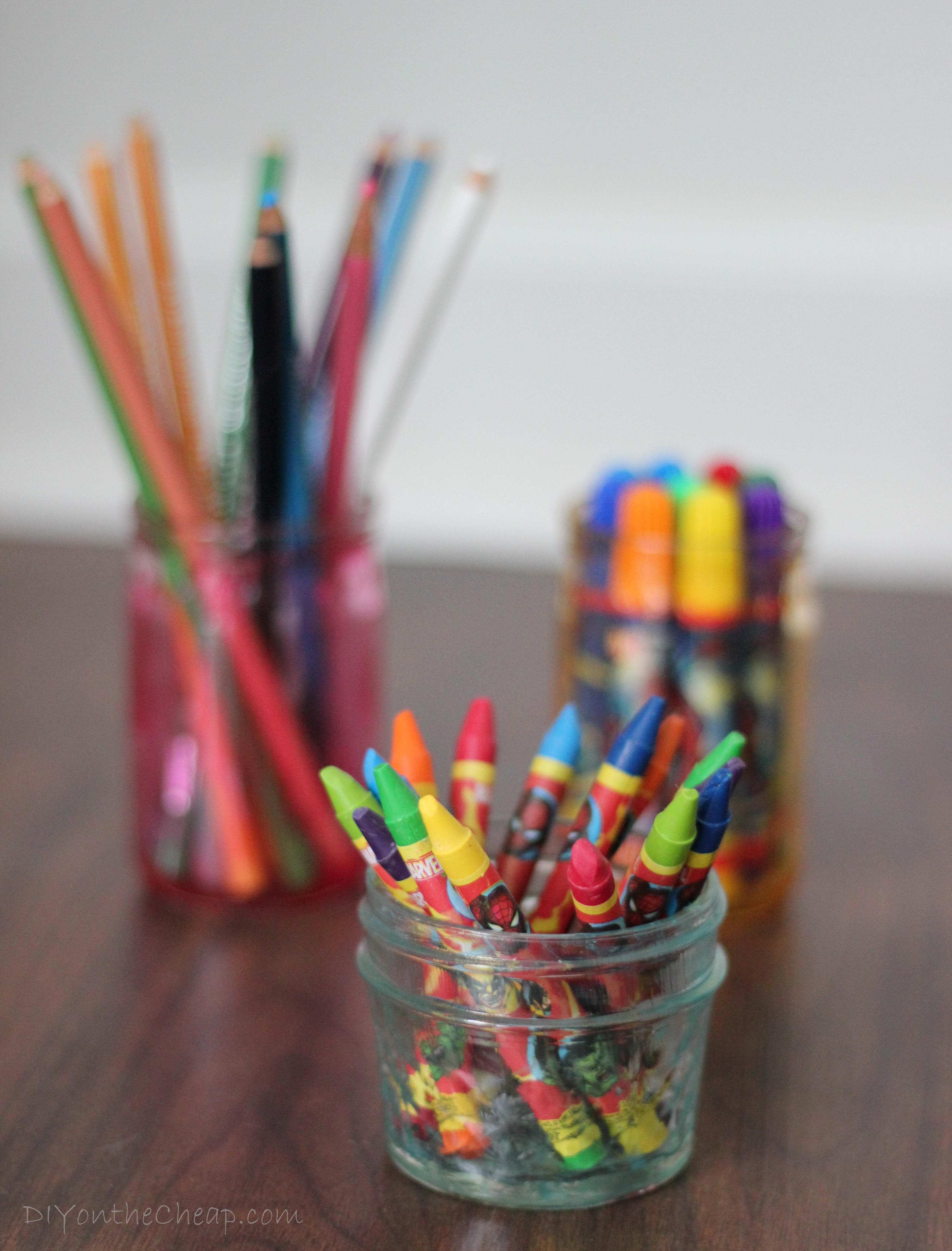 Art Supply Storage How to Make Tinted Glass Jars Erin Spain