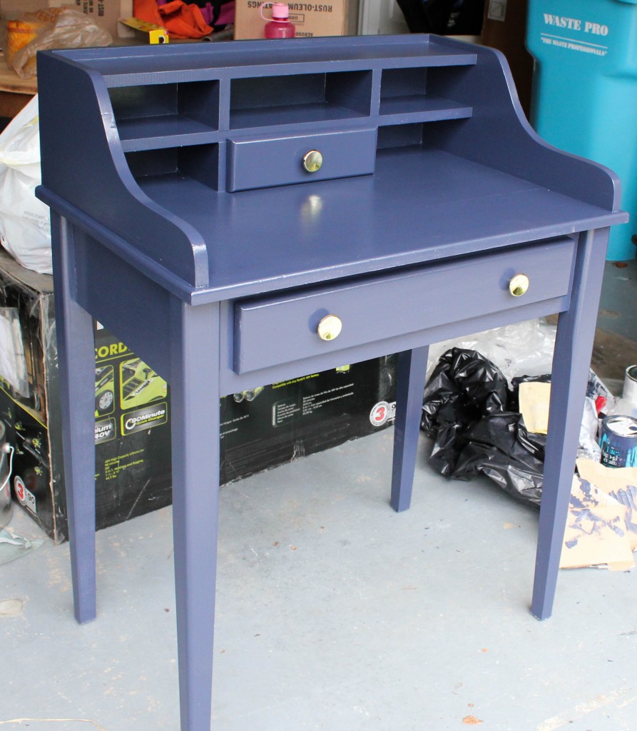 Navy desk makeover for Dwell with Dignity.