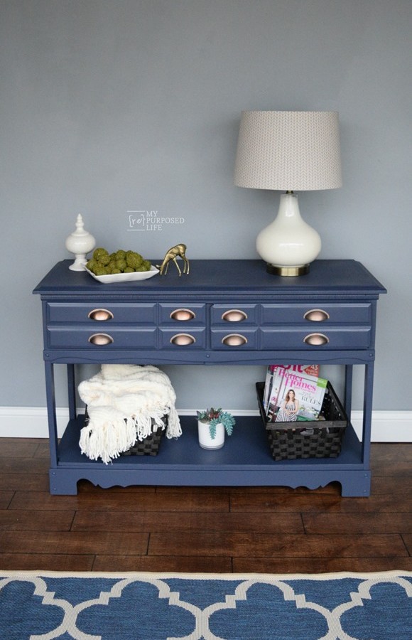 Hall Table Repurposed Dresser featured at #DIYLikeaBoss