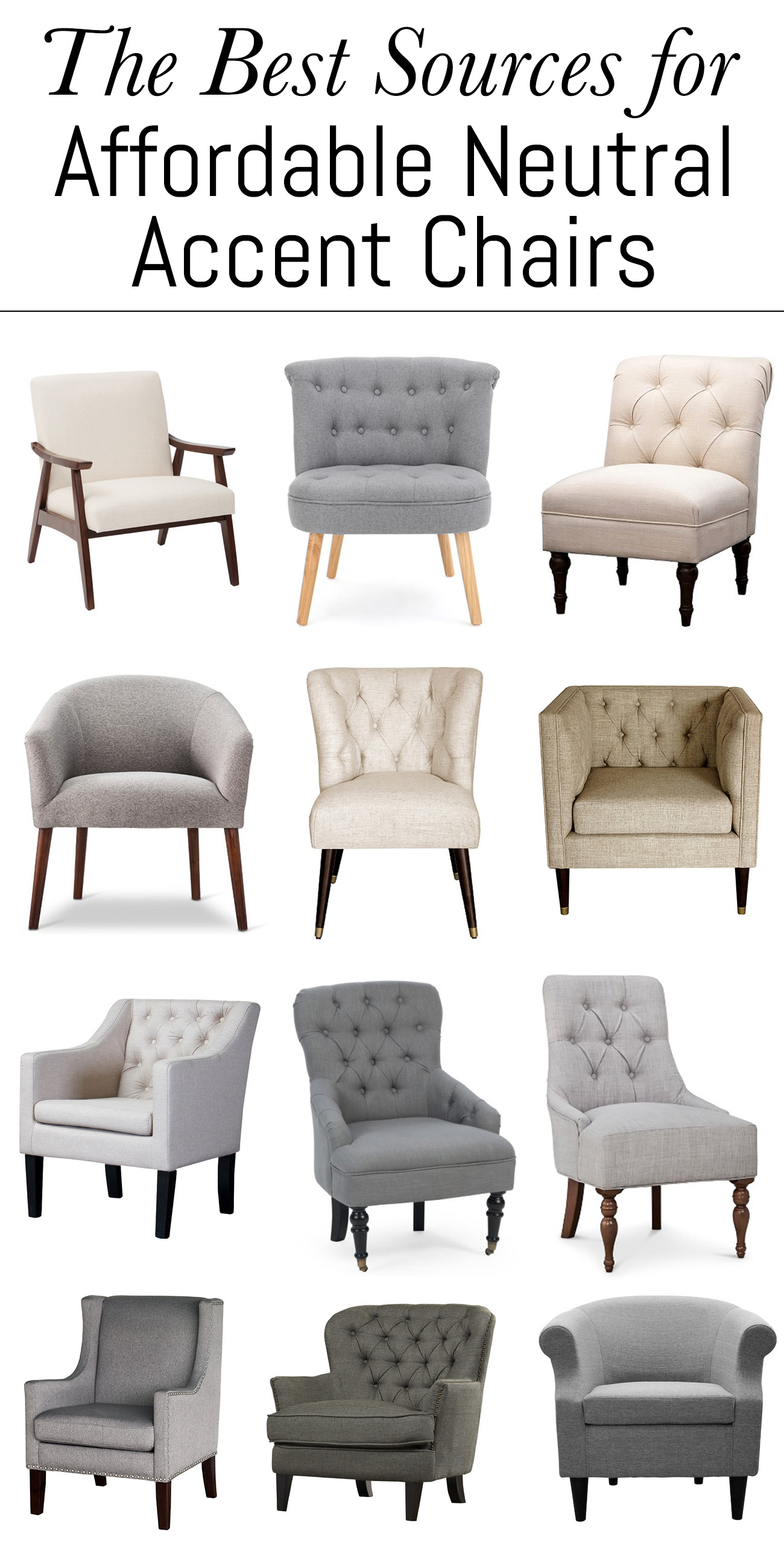 The Best Sources for Affordable Neutral Accent Chairs Erin Spain