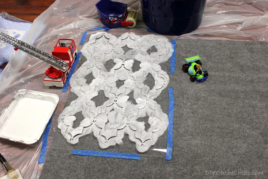 How to stencil a rug (on the cheap), a step by step tutorial.