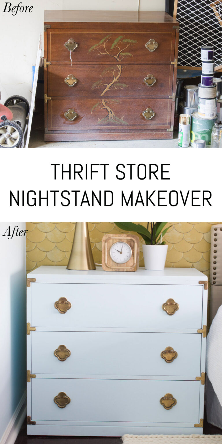 Powder Blue Nightstand Makeover - Erin Spain